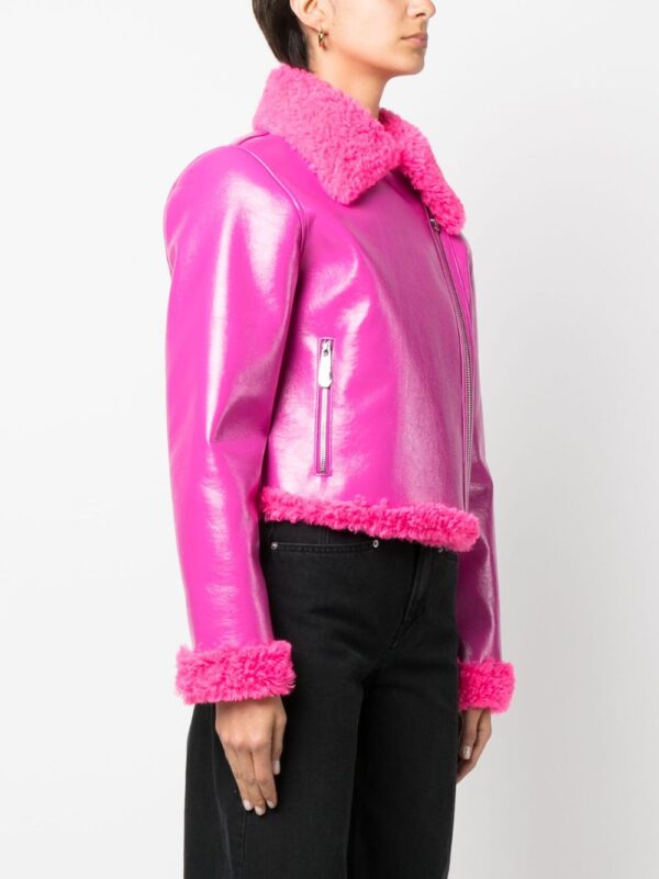 Philipp Plein  faux shearling-trim biker jacket - Image 4