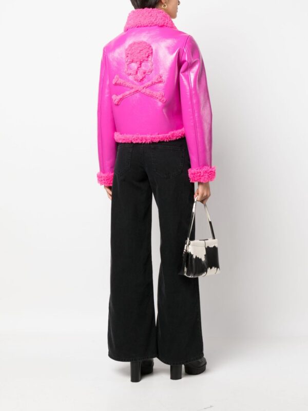 Philipp Plein  faux shearling-trim biker jacket - Image 2