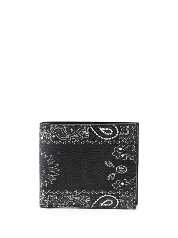 Philipp Plein paisley-print leather wallet