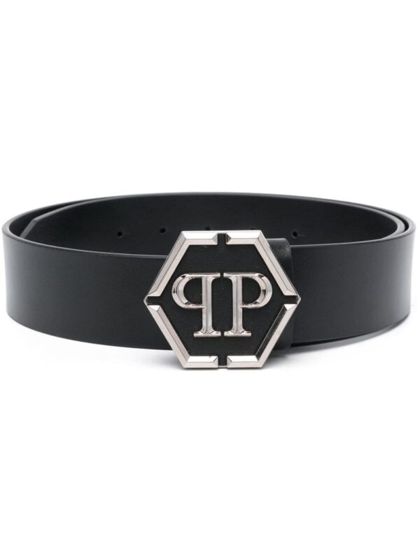 Louis Vuitton logo-plaque leather belt