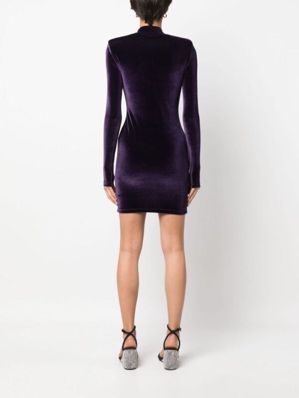 Philipp Plein  fitted velour mini dress - Image 4