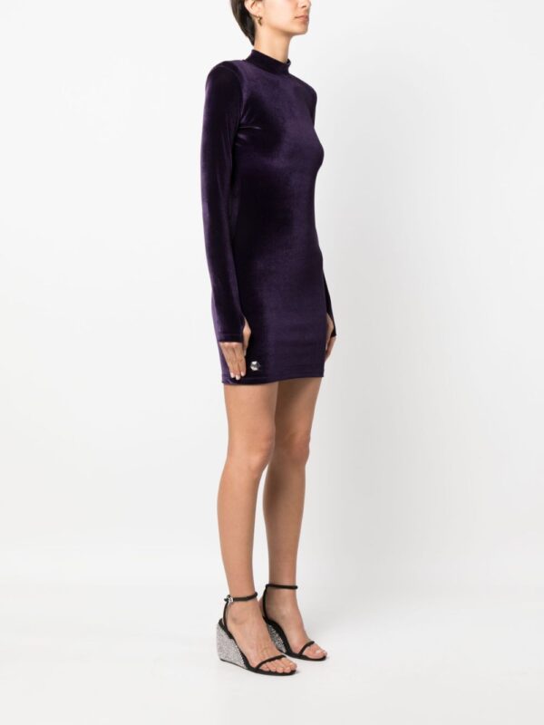 Philipp Plein  fitted velour mini dress - Image 3
