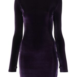 Philipp Plein logo-plaque velvet minidress