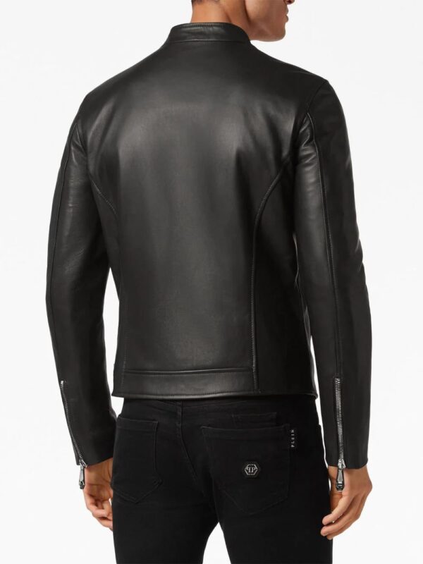 Philipp Plein  logo-patch leather jacket - Image 4