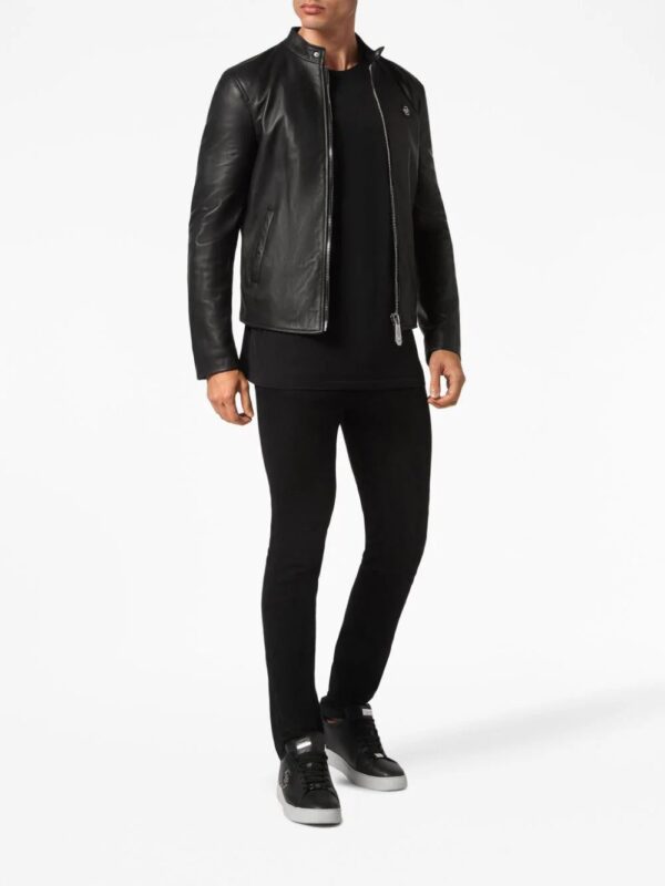 Philipp Plein  logo-patch leather jacket - Image 2