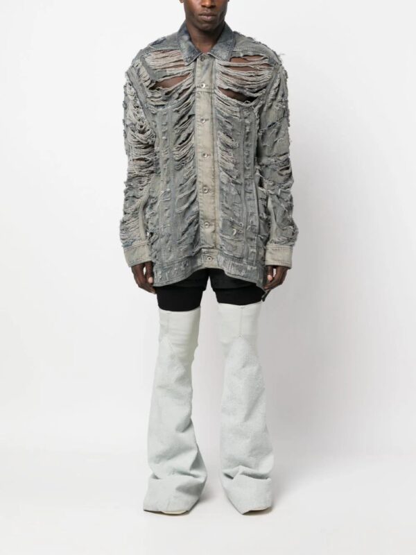 Rick Owens DRKSHDW  Jumbo Worker ripped denim jacket - Image 2