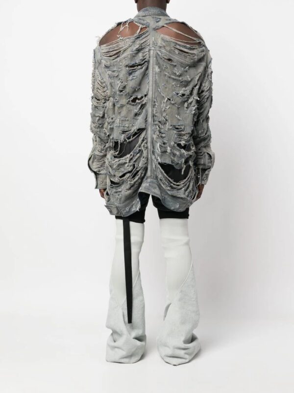 Rick Owens DRKSHDW  Jumbo Worker ripped denim jacket - Image 4