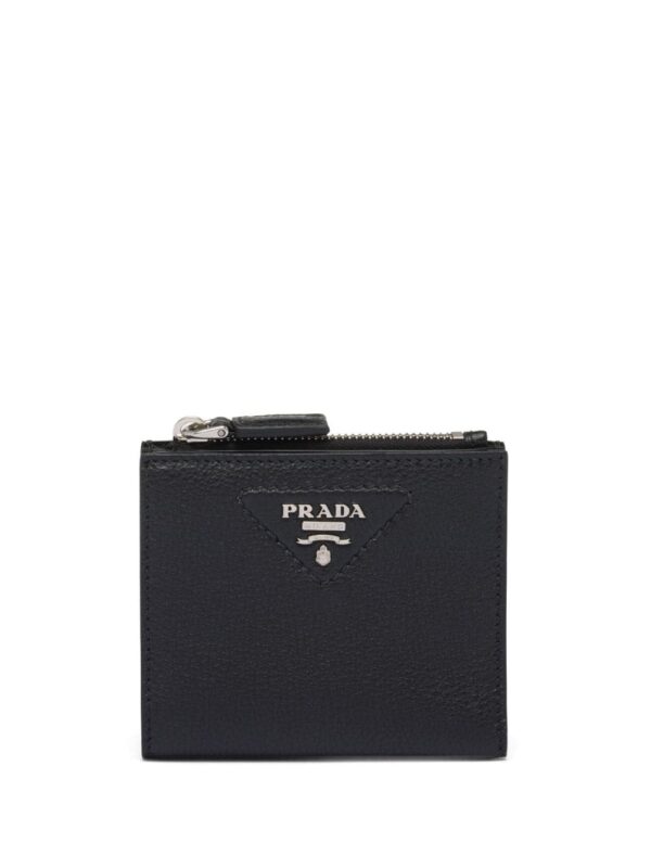 Prada logo-plaque bi-fold wallet