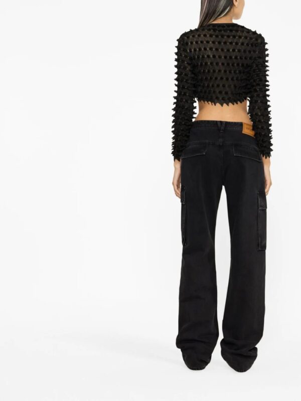 Versace  spike-textured cropped cardigan - Image 3