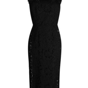 Dolce & Gabbana  lace-overlay fitted sleeveless dress