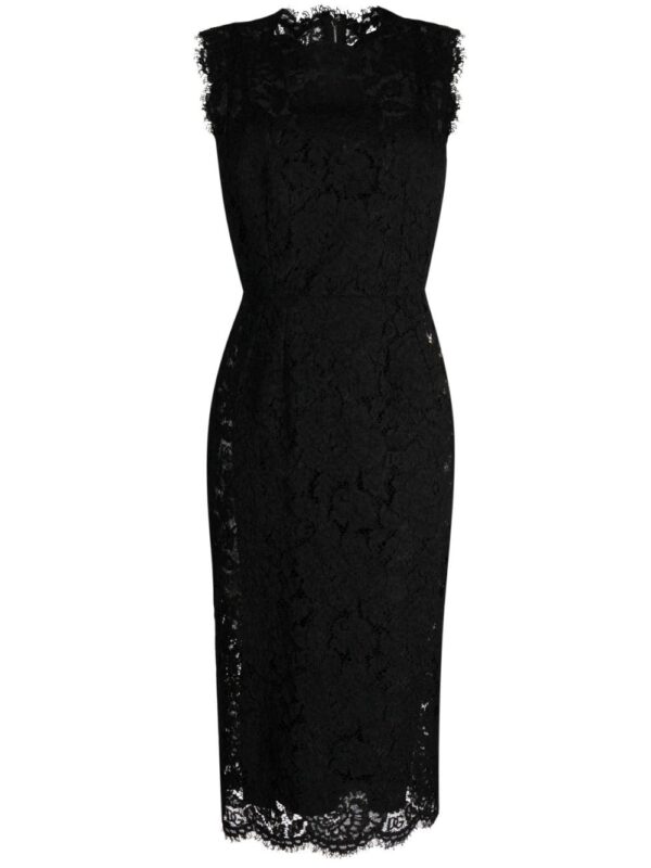 Dolce & Gabbana  lace-overlay fitted sleeveless dress