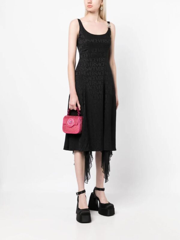 Versace  logo-jacquard ruffle-detail dress - Image 2