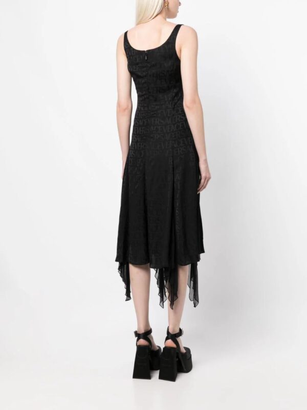 Versace  logo-jacquard ruffle-detail dress - Image 4