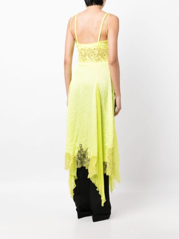 Versace sheer-lace asymmetric satin dress - Image 4