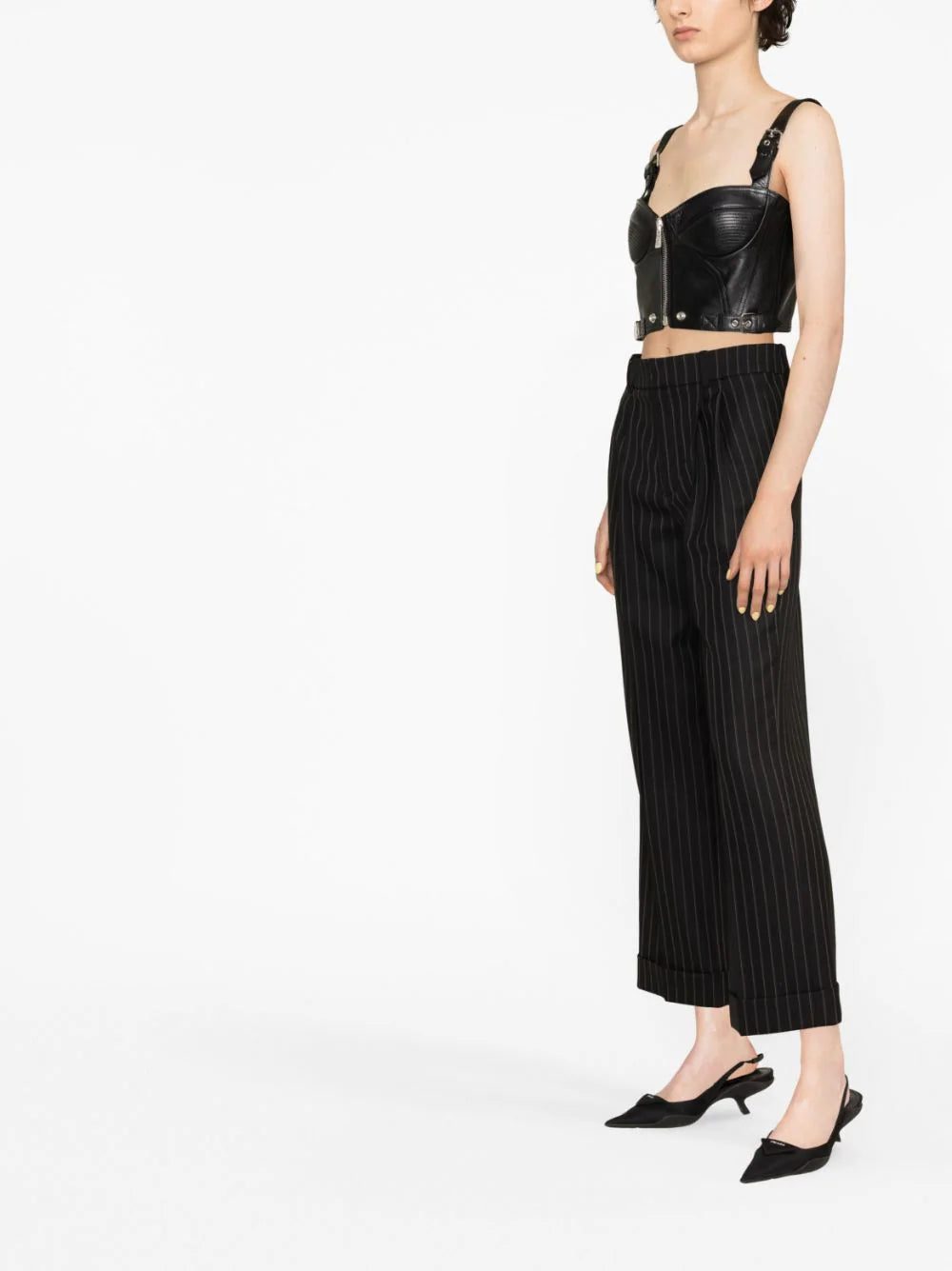 Versace leather bustier top - Image 4