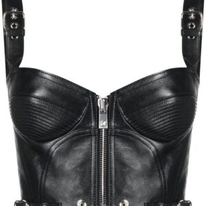 Versace leather bustier top