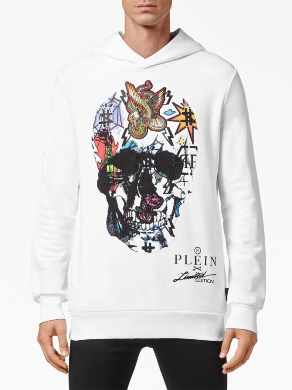Philipp Plein  crystal-embellished skull hoodie - Image 4