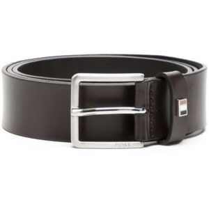 Louis Vuitton logo-engraved leather buckle belt