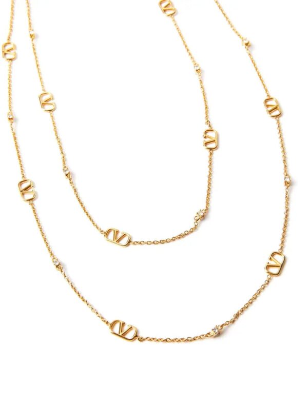 Valentino Garavani  VLogo Signature Swarovski-embellished layered necklace - Image 3
