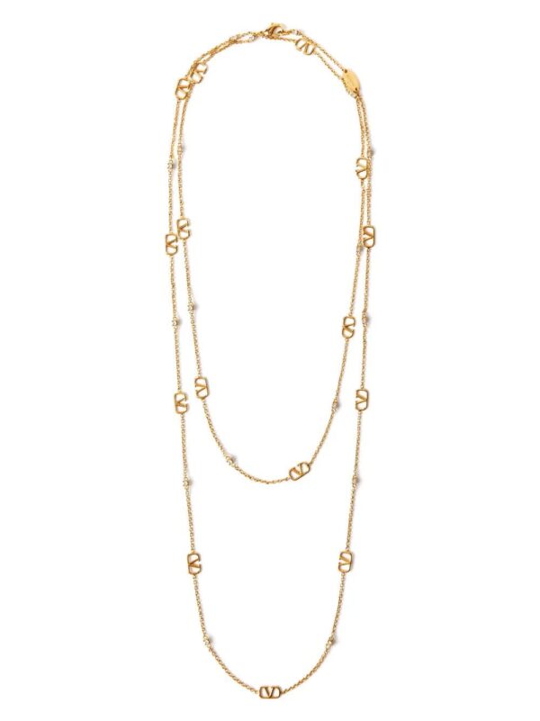 Valentino Garavani  VLogo Signature Swarovski-embellished layered necklace