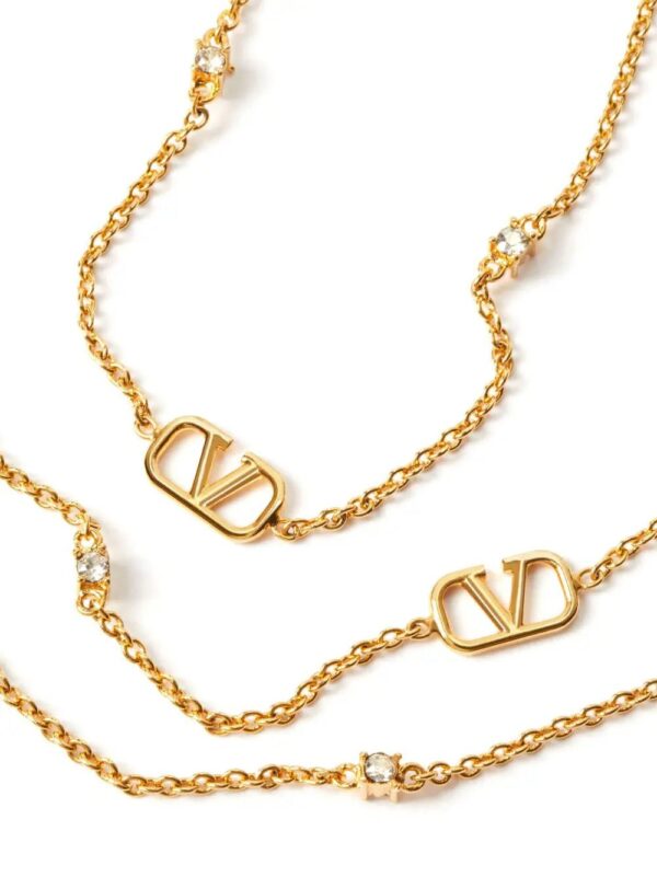 Valentino Garavani  VLogo Signature Swarovski-embellished layered necklace - Image 4