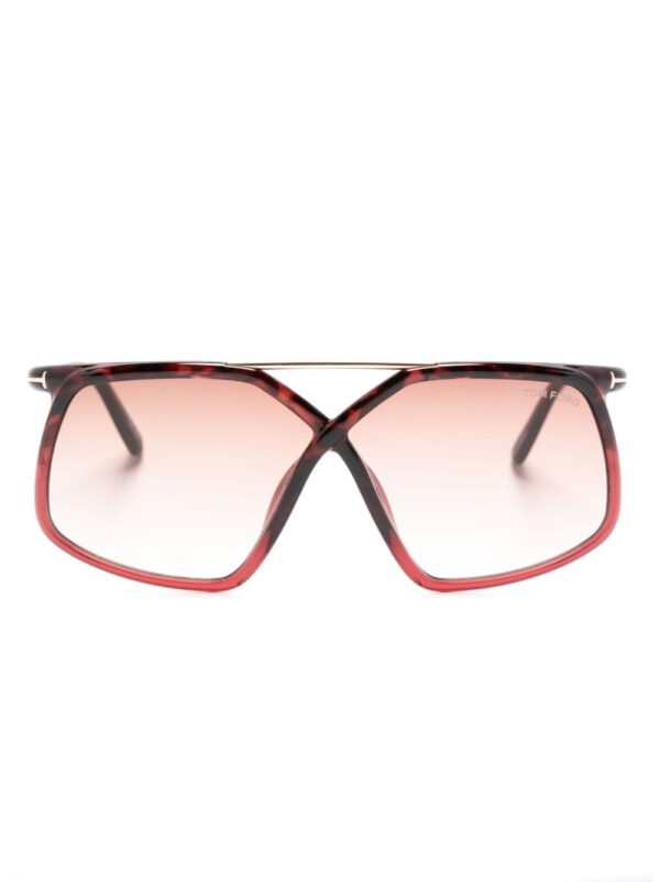 TOM FORD Eyewear tortoiseshell-detail oversized-frame sunglasses