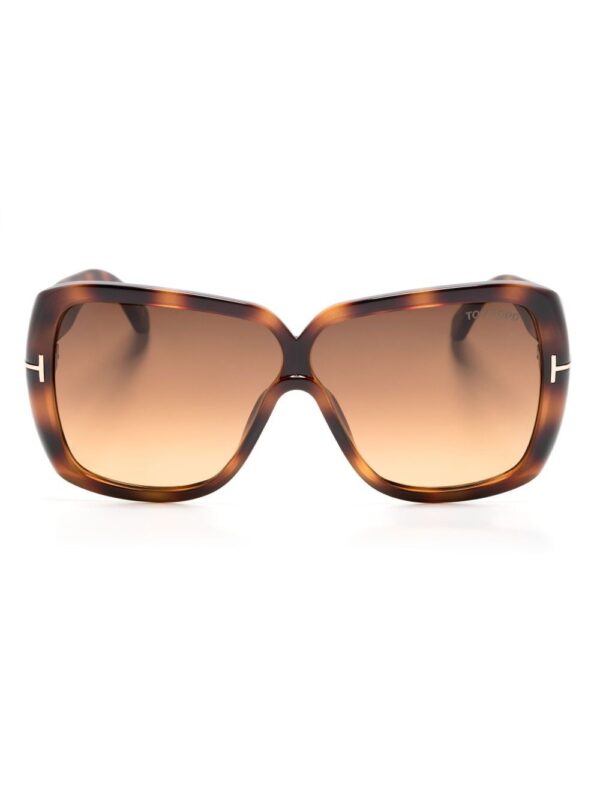TOM FORD Eyewear tortoiseshell-effect oversize-frame sunglasses