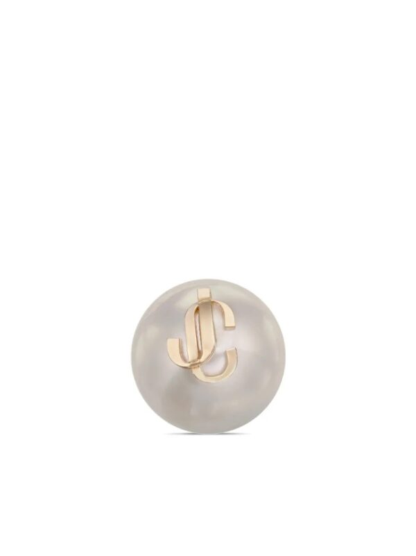 Jimmy Choo  debossed-logo pearl earrings - Image 4