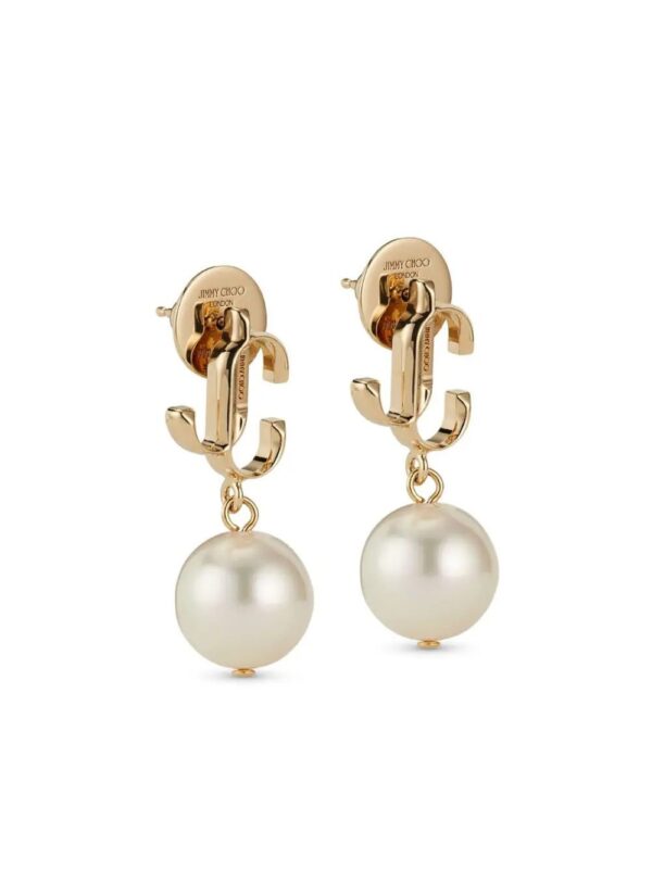 Jimmy Choo  logo-lettering pearl earrings - Image 3