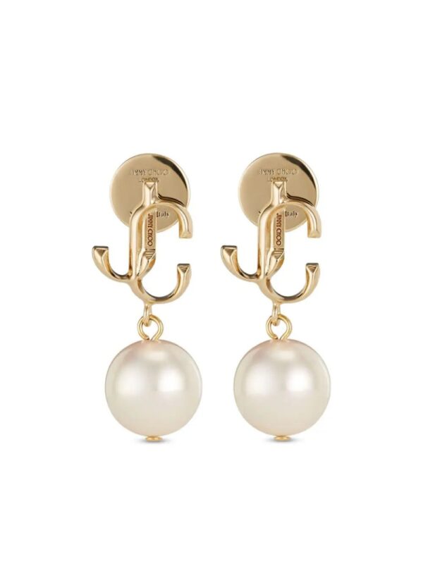 Jimmy Choo  logo-lettering pearl earrings