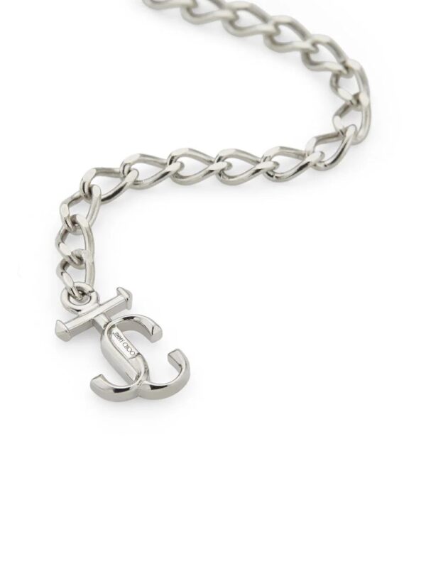 Jimmy Choo  debossed-logo pearl-detail necklace - Image 3