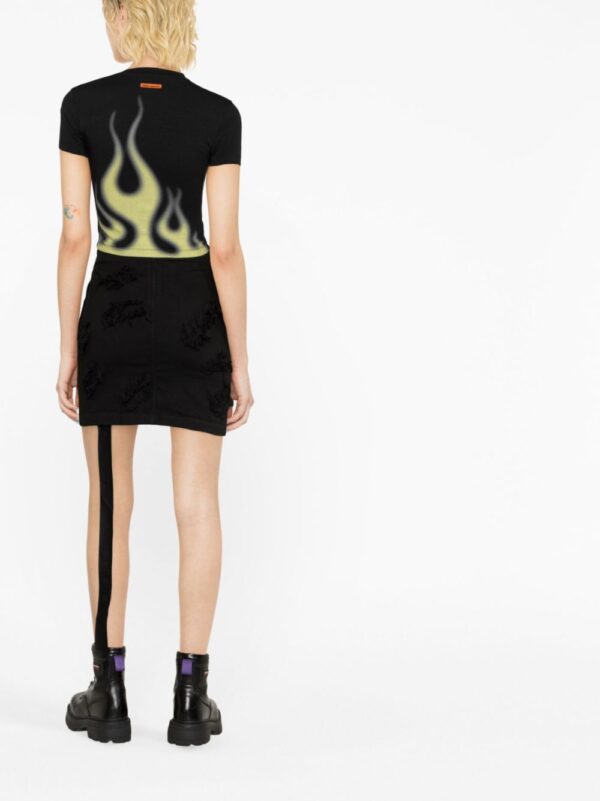 Rick Owens DRKSHDW  zip-detail frayed skirt - Image 3