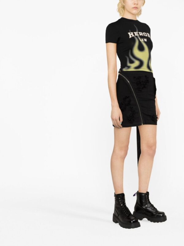 Rick Owens DRKSHDW  zip-detail frayed skirt - Image 4