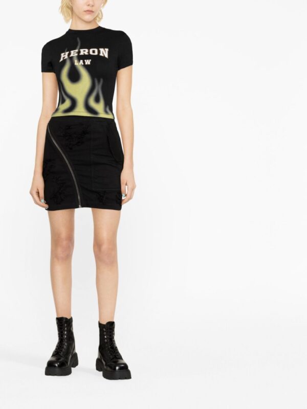 Rick Owens DRKSHDW  zip-detail frayed skirt - Image 2