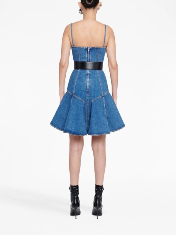 Alexander McQueen  Kickback denim minidress - Image 4