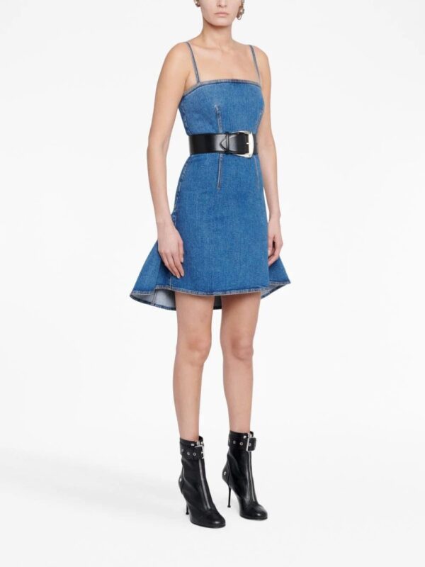 Alexander McQueen  Kickback denim minidress - Image 3