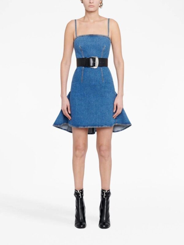 Alexander McQueen  Kickback denim minidress - Image 2