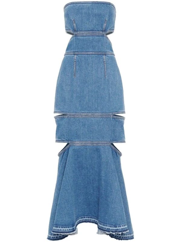 Alexander McQueen  bustier cut-out denim dress
