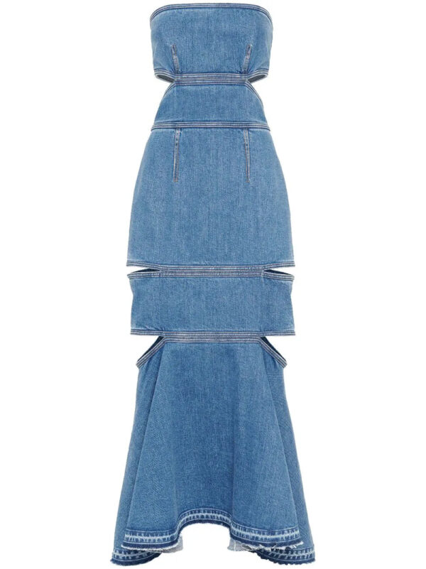 Alexander McQueen  bustier cut-out denim dress