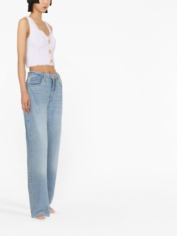 Balmain  embossed-button tweed crop top - Image 2