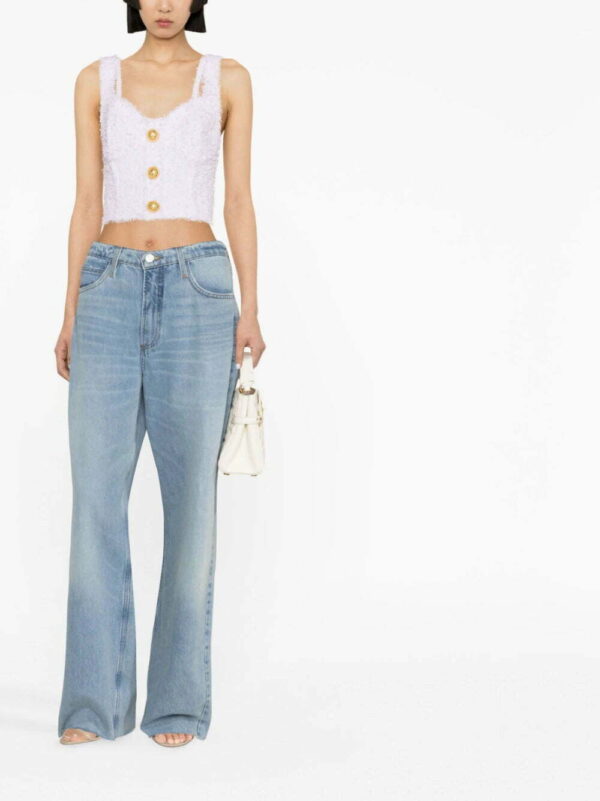 Balmain  embossed-button tweed crop top - Image 4