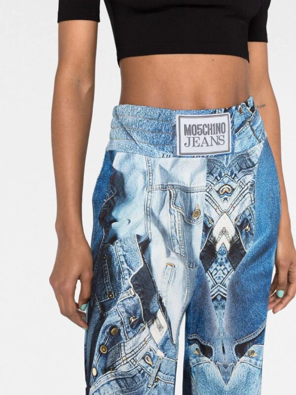 MOSCHINO JEANS  graphic-print wide-leg trousers - Image 3