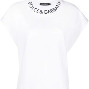Dolce & Gabbana  logo-embroidered cotton T-shirt