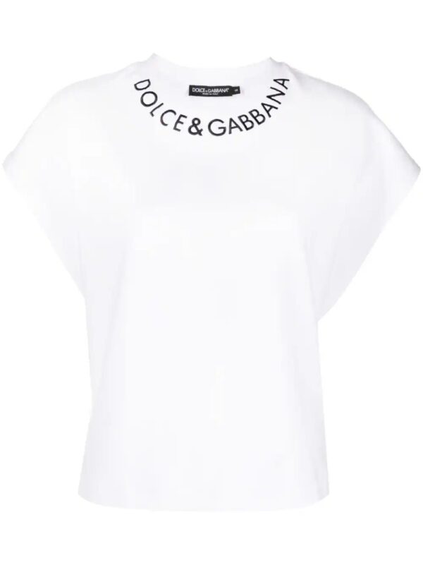 Dolce & Gabbana  logo-embroidered cotton T-shirt