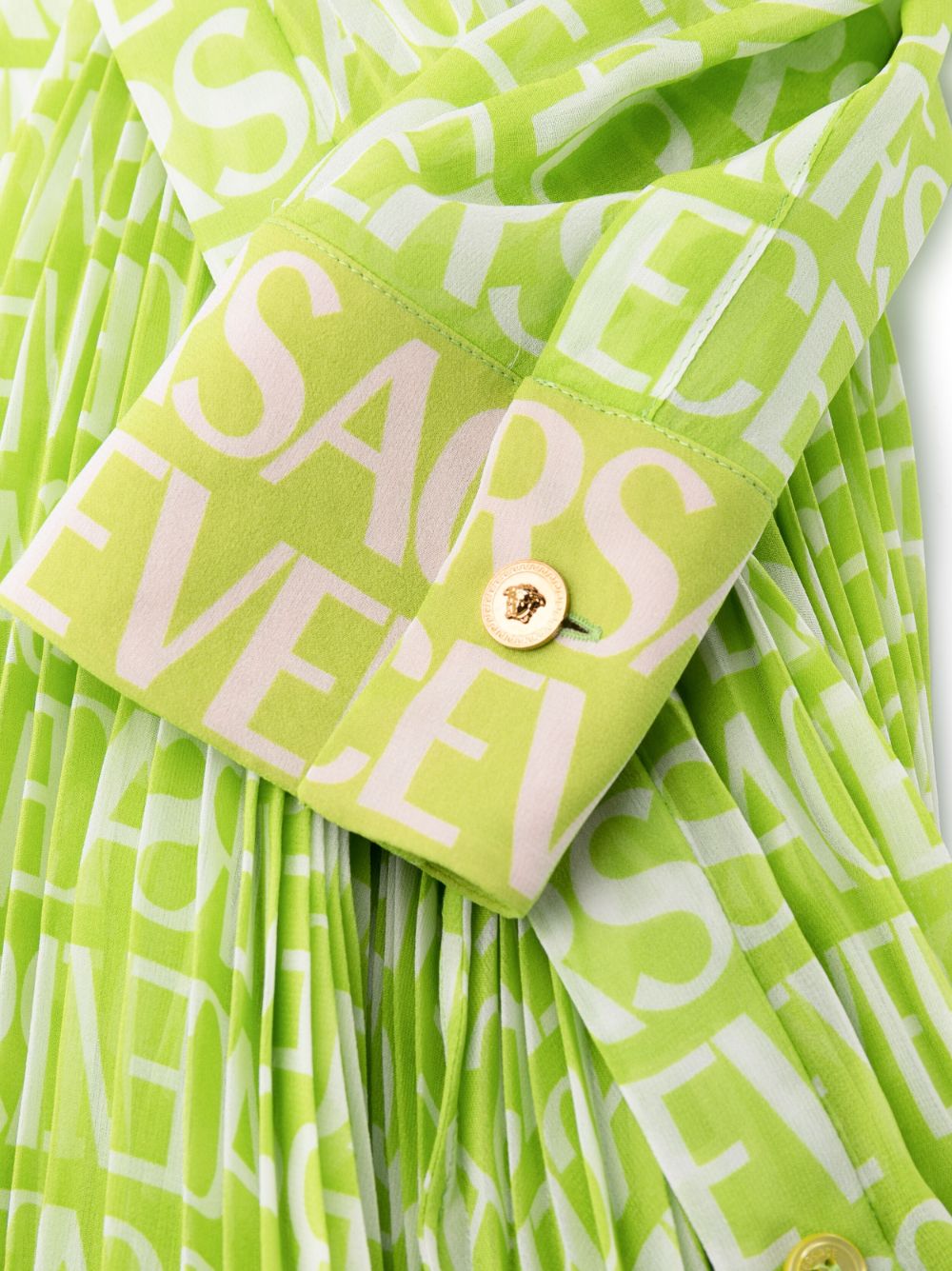 Versace logo-print silk shirtdress - Image 7