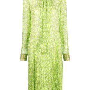 Versace logo-print silk shirtdress