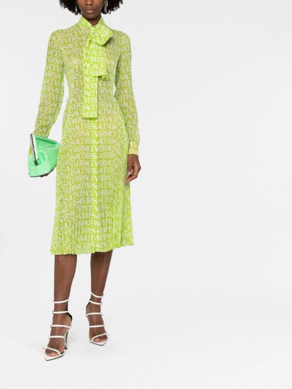 Versace  logo-print silk shirtdress - Image 2