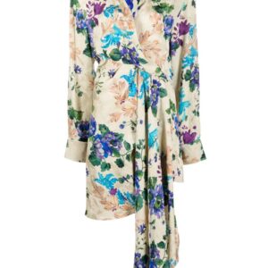 Off-White  floral-print asymmetric shirtdress