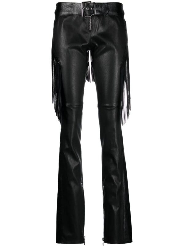 Versace  fringed boot-cut trousers