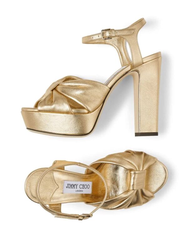 Jimmy Choo  Heloise 120mm metallic-finish sandals - Image 4